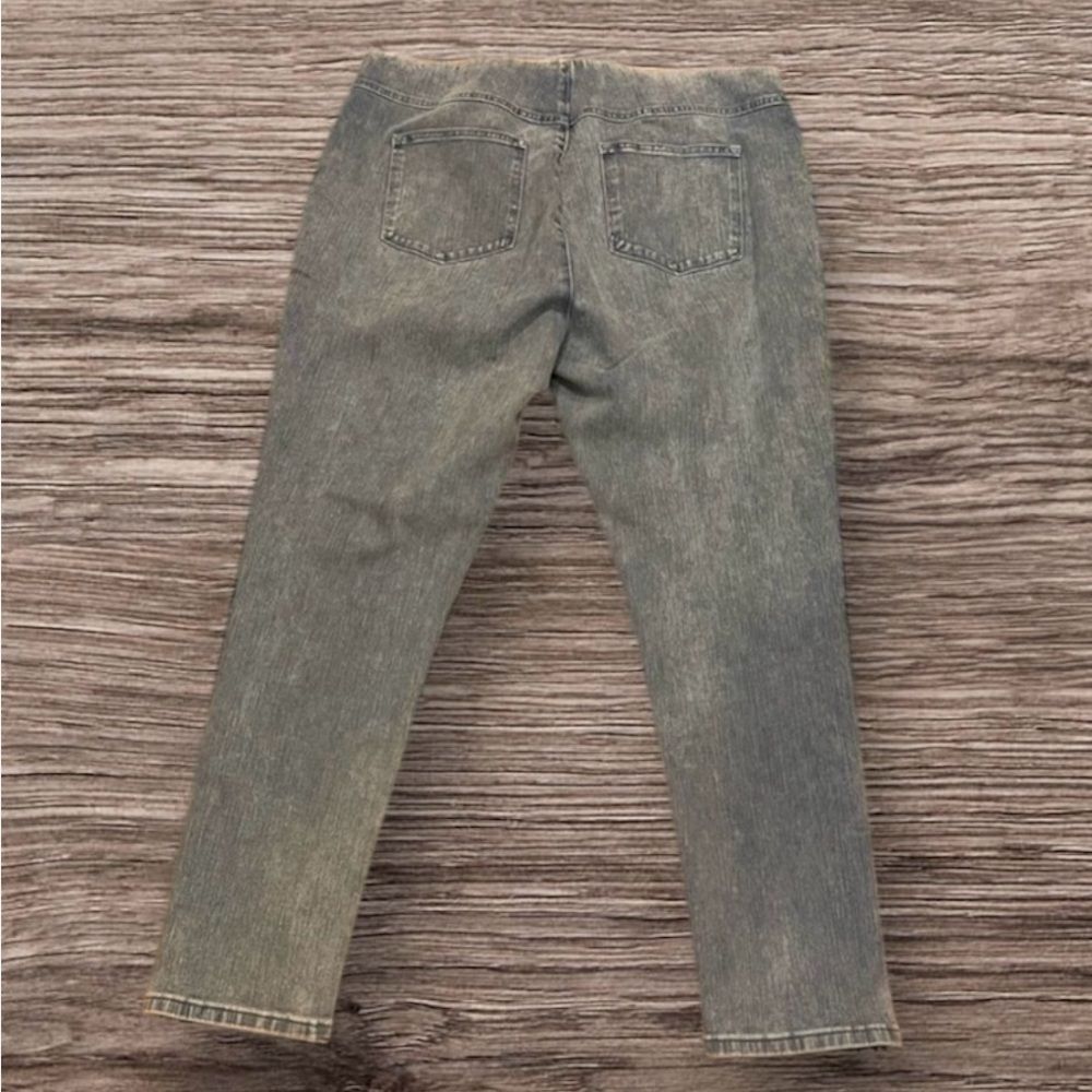 Soft Surroundings Pull On Skinny Light Wash Jeans Snap Buttons 1X - NWOT